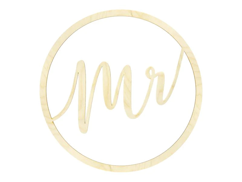Partydeco Partyaccessoire Mrs Mr D: 38 cm, 2 Stück, Braun