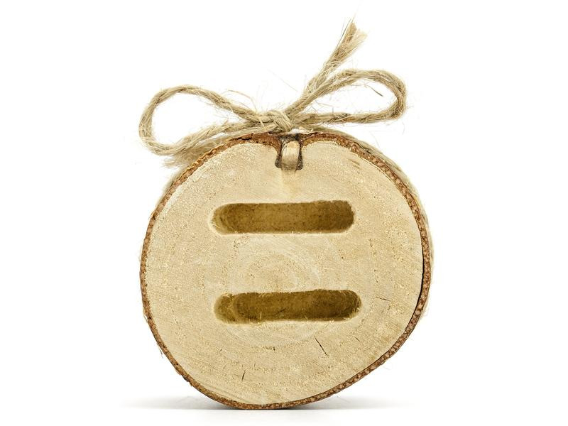 Partydeco Partyaccessoire Ringkissen Holz 4 x 6 cm, 1 Stück, Braun