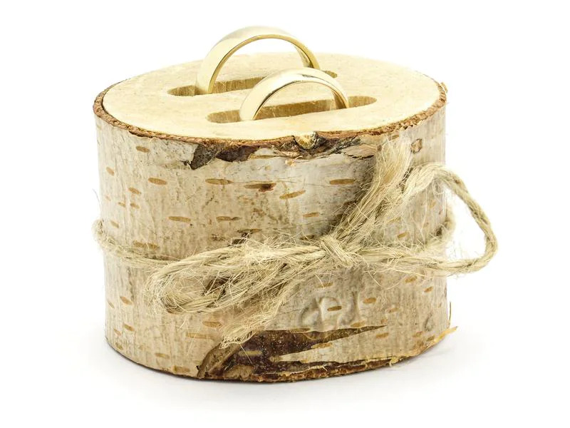 Partydeco Partyaccessoire Ringkissen Holz 4 x 6 cm, 1 Stück, Braun