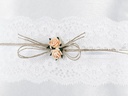 Partydeco Partyaccessoire Ringkissen mit Spitze und Rose Weiss/Rosa