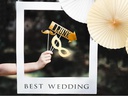 Partydeco Partyaccessoire Selfie Bilderrahmen Set 12-teilig, Gold