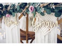 Partydeco Partyaccessoire Stuhlschild Bride Groom Holz 2 Stück, Braun