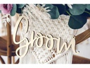 Partydeco Partyaccessoire Stuhlschild Bride Groom Holz 2 Stück, Braun