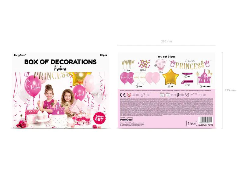 Partydeco Partyset Princess 9-teilig, Pink