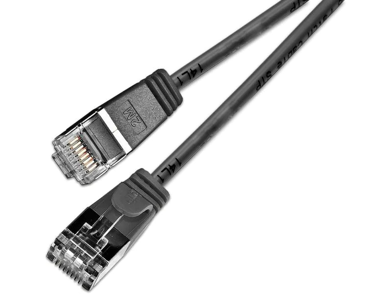 SLIM Slimpatchkabel  Cat 6, U/FTP, 7.5 m, Schwarz