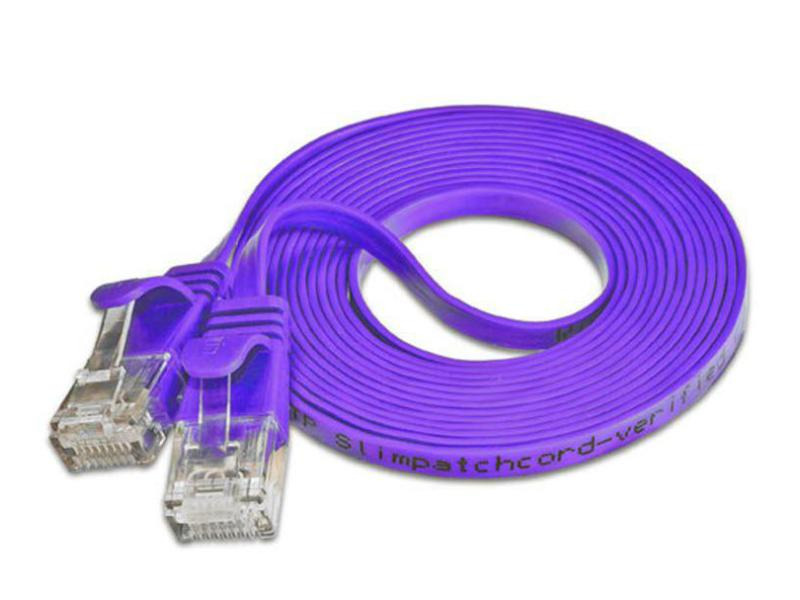 SLIM Slimpatchkabel  Cat 6, UTP, 0.15 m, Violett
