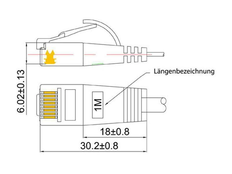 SLIM Slimpatchkabel  Cat 6, UTP, 0.25 m, Orange