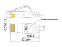 SLIM Slimpatchkabel  Cat 6, UTP, 0.25 m, Violett