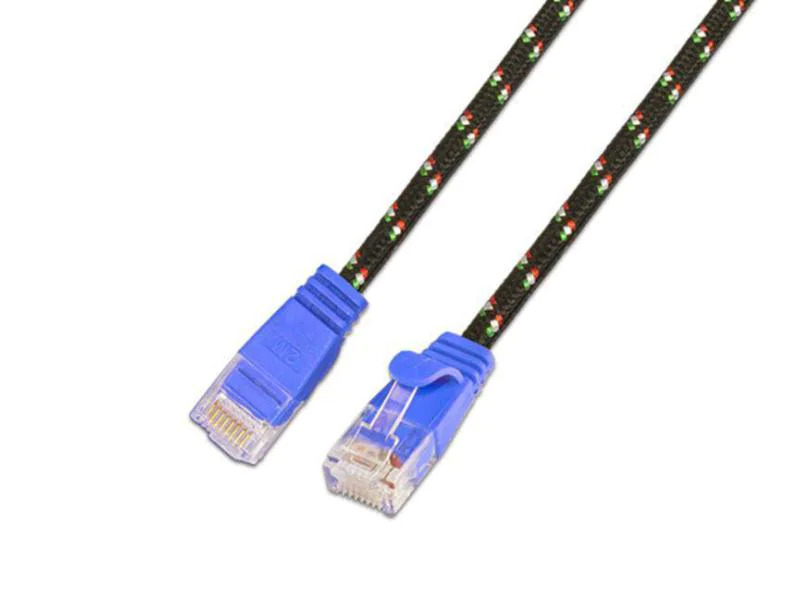 SLIM Slimpatchkabel  Cat 6, UTP, 0.5 m, Blau