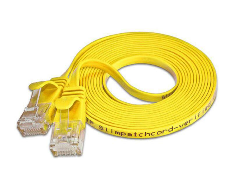 SLIM Slimpatchkabel  Cat 6, UTP, 0.5 m, Gelb