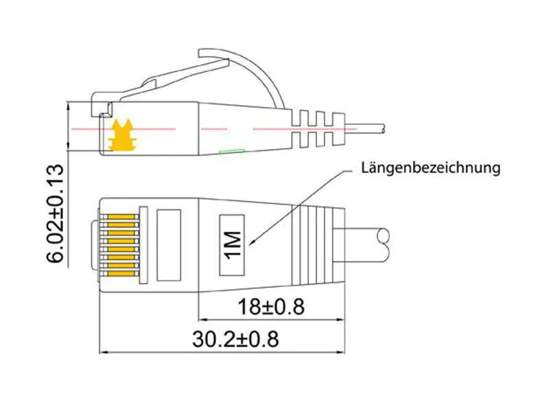 SLIM Slimpatchkabel  Cat 6, UTP, 0.5 m, Orange