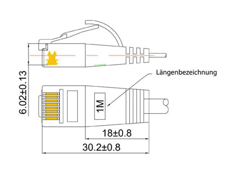SLIM Slimpatchkabel  Cat 6, UTP, 0.5 m, Rot