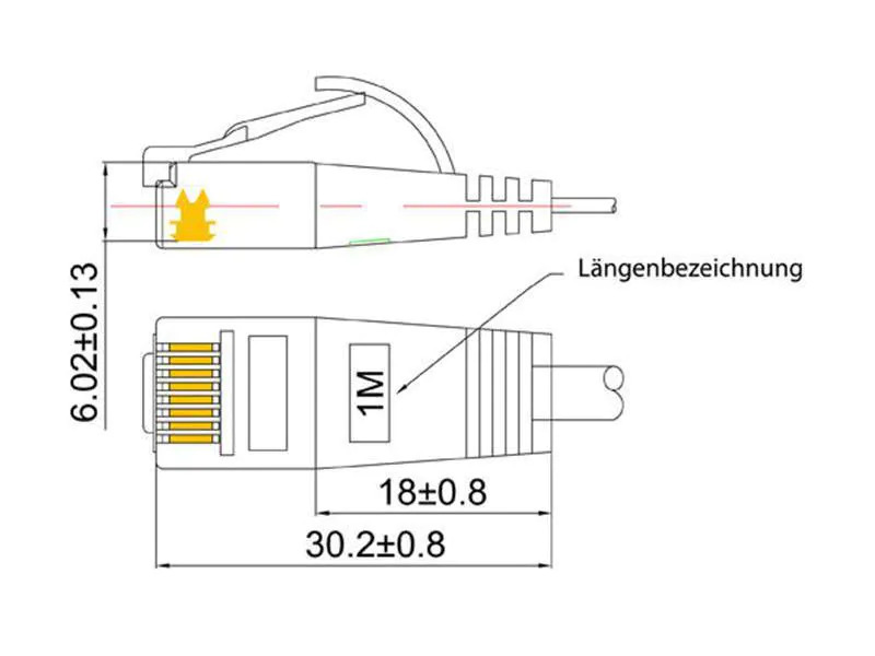SLIM Slimpatchkabel  Cat 6, UTP, 0.75 m, Gelb