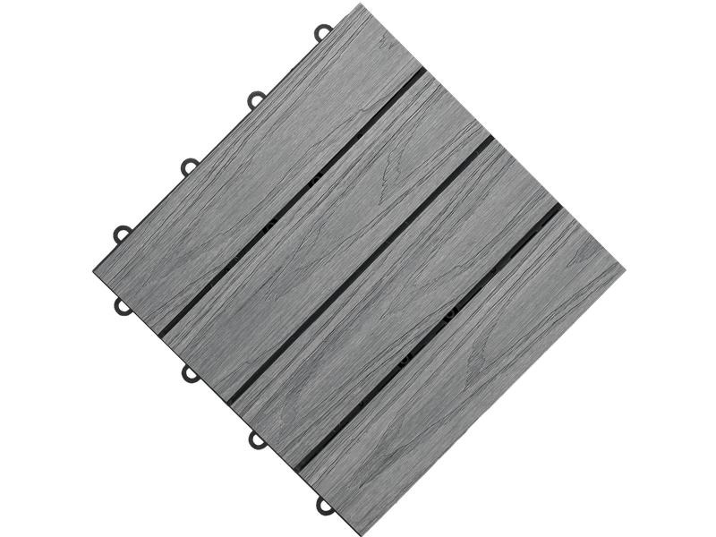 Florco Balkon-&amp; Terrassenplatten WPC 3D anthrazit 30 x 30, 6 Stk.