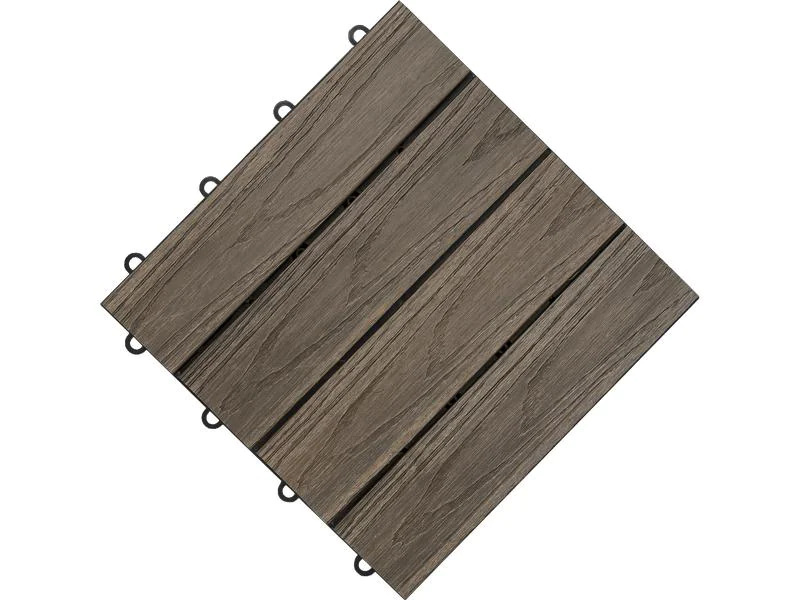 Florco Balkon-&amp; Terrassenplatten WPC 3D braun 30 x 30, 6 Stk.