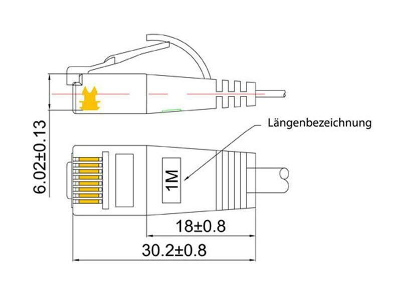 SLIM Slimpatchkabel  Cat 6, UTP, 0.75 m, Rot