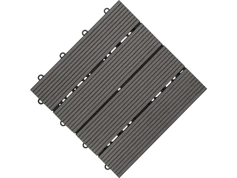 Florco Balkon-&amp; Terrassenplatten WPC anthrazit 30 x 30, 6 Stk.