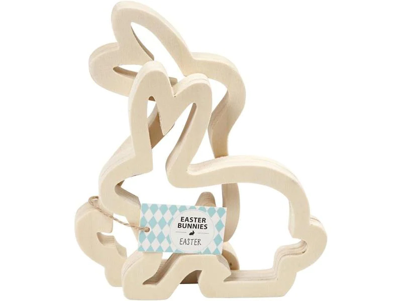 Creativ Company Holzhase Hellbraun, 1 Paar
