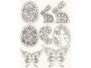 URSUS Osterbastelset Shabby 6 Blatt in 6 Farben, 45 Laserteile
