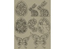 URSUS Osterbastelset Shabby 6 Blatt in 6 Farben, 45 Laserteile