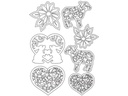 URSUS Osterbastelset Shabby 6 Blatt in 6 Farben, 45 Laserteile