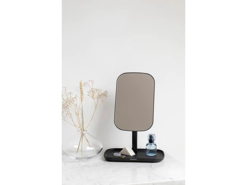 Brabantia Kosmetikspiegel mit Ablageschale, Schwarz