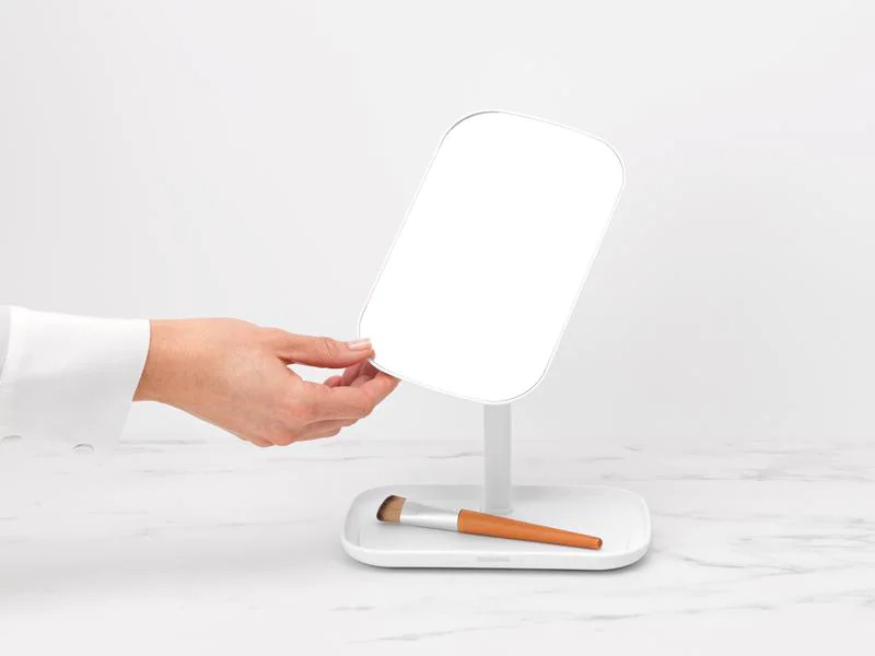 Brabantia Kosmetikspiegel mit Ablageschale, Weiss
