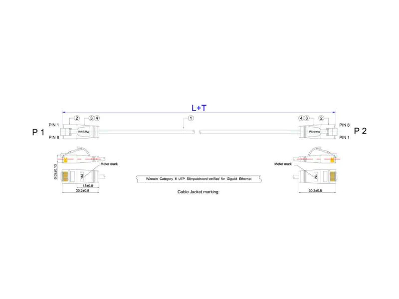 SLIM Slimpatchkabel  Cat 6, UTP, 1 m, Gelb