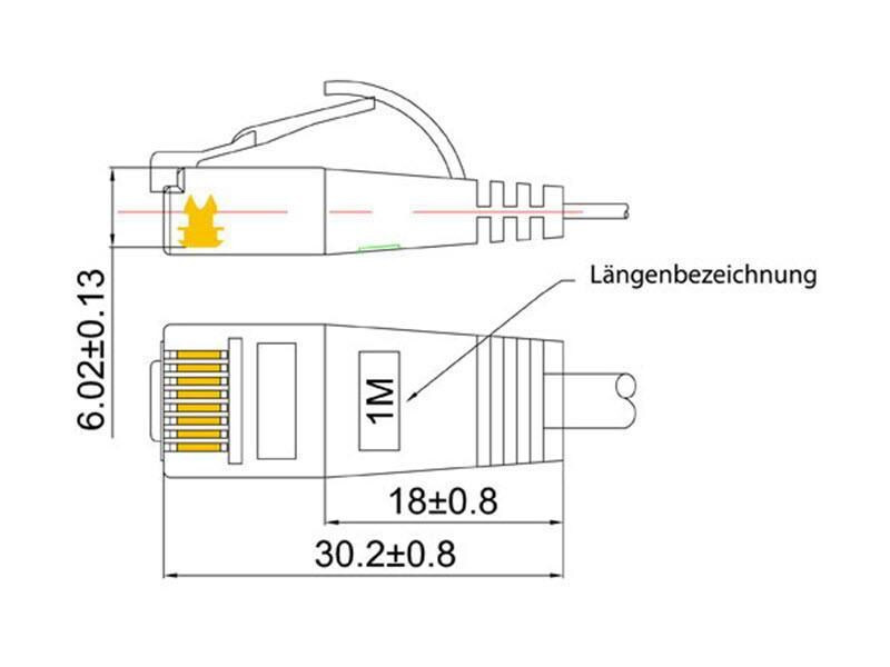 SLIM Slimpatchkabel  Cat 6, UTP, 1 m, Grau