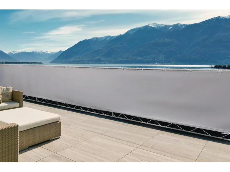 Windhager Sichtschutz Balkonbespannung Malta 0.9x5m, Silber-grau