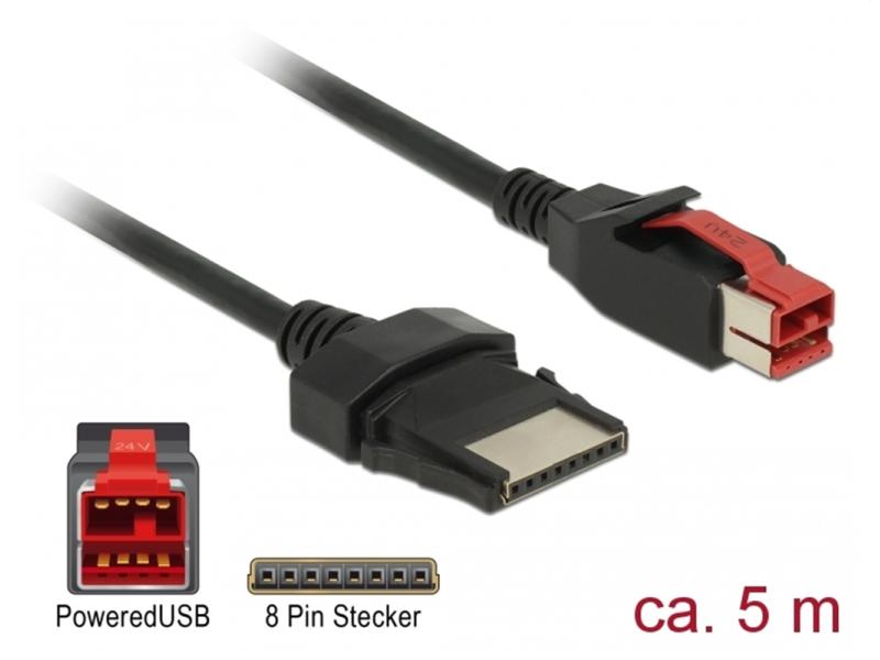 Delock USB 2.0-Kabel Powered USB 24Volt - 8Pin 5 m