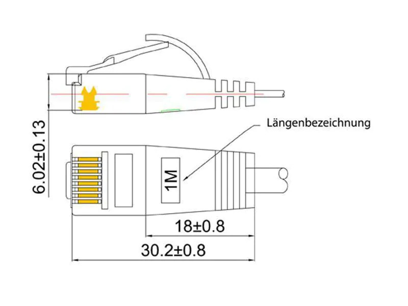 SLIM Slimpatchkabel  Cat 6, UTP, 2 m, Rot