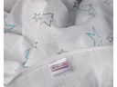 MAKIAN Mulltuch 4-er Set 70 x 70 cm Hellgrau und Weiss Sterne