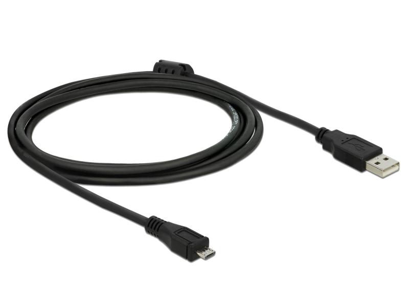 Delock USB 2.0-Kabel mit Ferritkern USB A - Micro-USB B 2 m