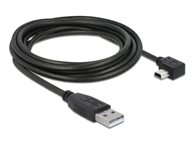 Delock USB 2.0-Kabel 90°gewinkelt USB A - Mini-USB B 3 m