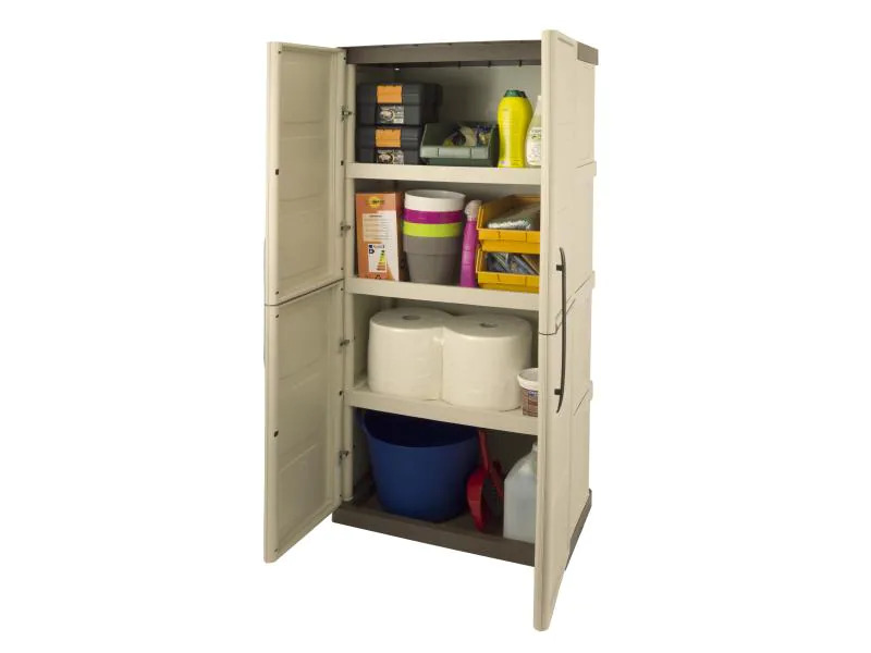 Art Plast Gartenschrank Taupe/Elfenbein