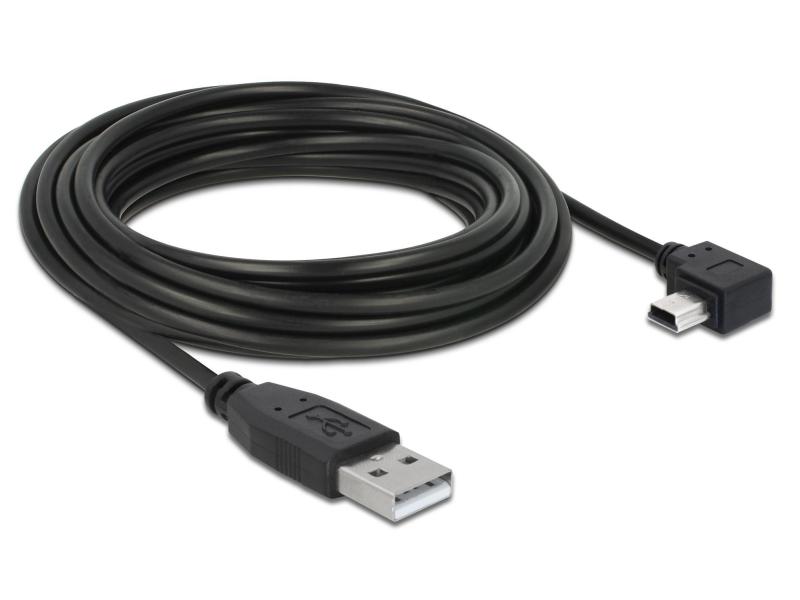 Delock USB 2.0-Kabel 90°gewinkelt USB A - Mini-USB B 5 m