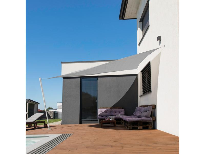 Windhager Sonnensegel 400 cm, Dreieck, Grau