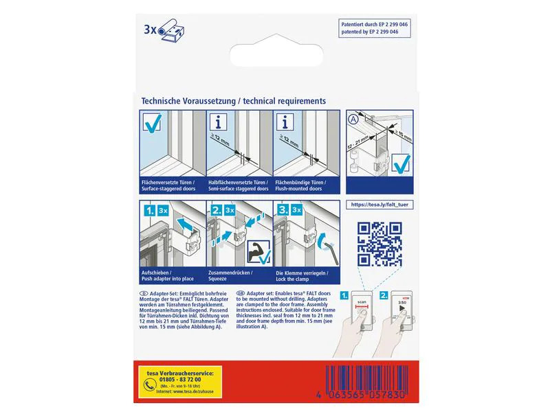 tesa Adapter Set Insect Stop Anthrazit