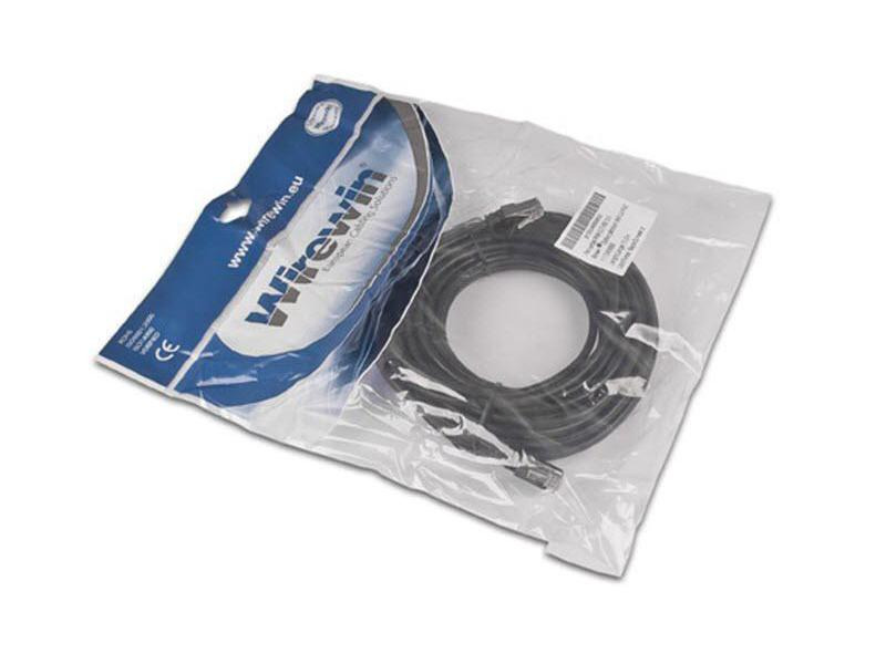 Wirewin Patchkabel  Cat 5e, F/UTP, 15 m, Schwarz