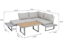 Greemotion Loungeset Aruba, Grau, 3 Sitzplätze