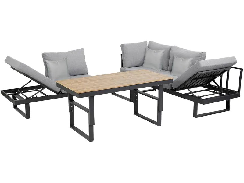 Greemotion Loungeset San Jose, Grau, 4 Sitzplätze