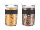 Bodum Vorratsglas Presso 2 Stück, 600 ml, Schwarz/Transparent
