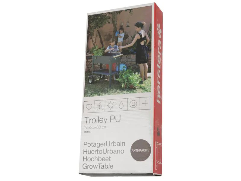 Herstera Hochbeet Urban Garden Trolley 75 x 35 x 80cm, Anthrazit