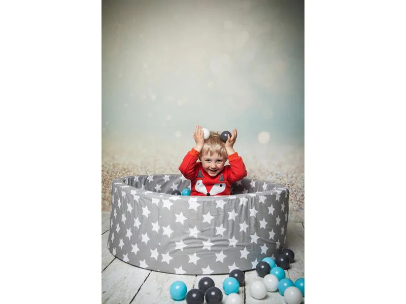 Knorrtoys Bällebad Grey White Stars 300 Bälle creme/grey/lightblue