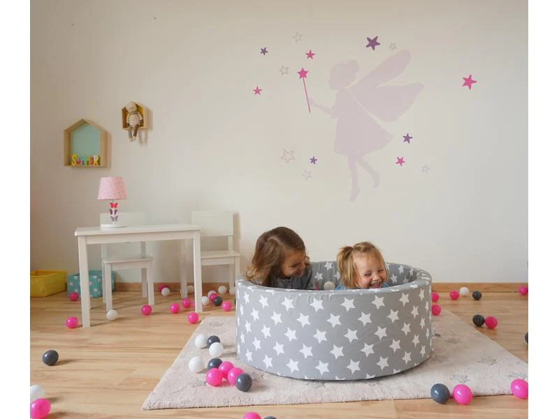 Knorrtoys Bällebad Grey White Stars 300 Bälle creme/grey/rose