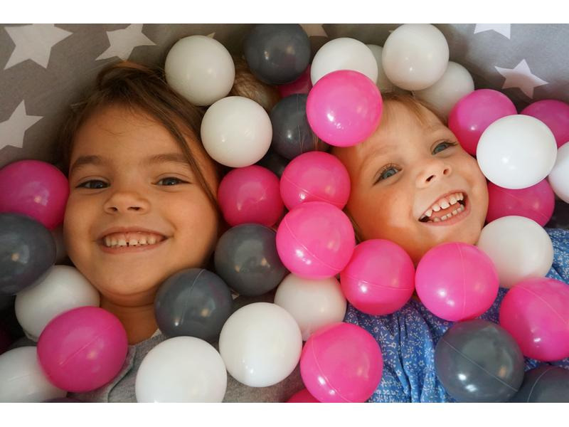 Knorrtoys Bällebad Grey White Stars 300 Bälle creme/grey/rose