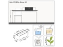 Lechuza Blumentopf BALCONERA Stone 50 Hellgrau