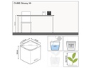 Lechuza Blumentopf CUBE Glossy 16 Weiss glanz