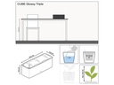 Lechuza Blumentopf CUBE Glossy Triple Weiss glanz